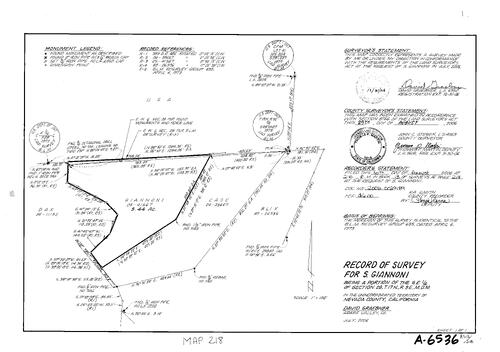 Click to see Record of Survey Book 13, pg. 218 (2006) of Nevada County Recorders Survey Maps Book 13