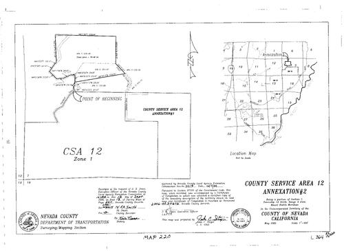Click to see Record of Survey Book 13, pg. 220 (2006) of Nevada County Recorders Survey Maps Book 13
