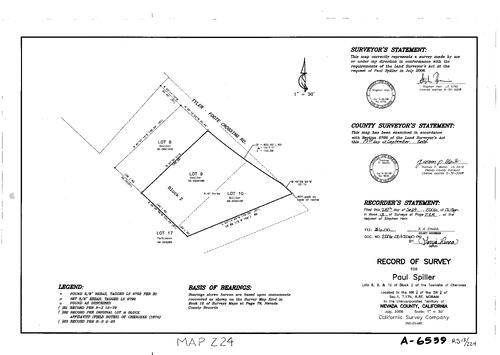Click to see Record of Survey Book 13, pg. 224 (2006) of Nevada County Recorders Survey Maps Book 13