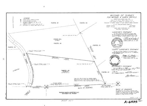 Click to see Record of Survey Book 13, pg. 227 (2006) of Nevada County Recorders Survey Maps Book 13