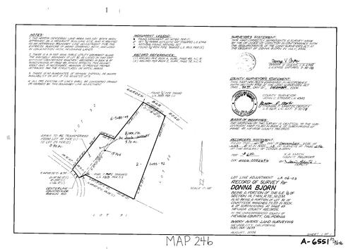 Click to see Record of Survey Book 13, pg. 246 (2006) of Nevada County Recorders Survey Maps Book 13