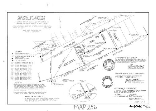 Click to see Record of Survey Book 13, pg. 256 (2007) of Nevada County Recorders Survey Maps Book 13