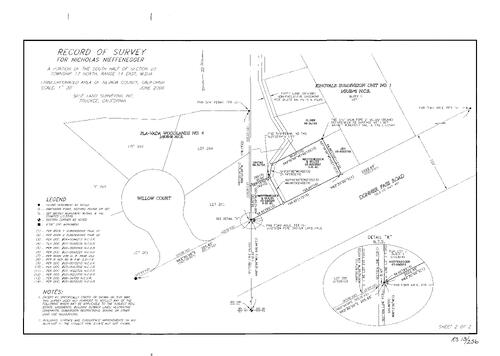 Click to see Record of Survey Book 13, pg. 256 (2007) of Nevada County Recorders Survey Maps Book 13