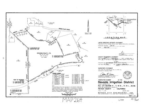 Click to see Record of Survey Book 13, pg. 264 (2007) of Nevada County Recorders Survey Maps Book 13