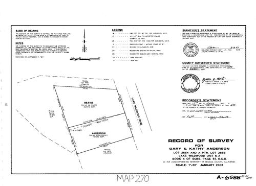 Click to see Record of Survey Book 13, pg. 270 (2007) of Nevada County Recorders Survey Maps Book 13