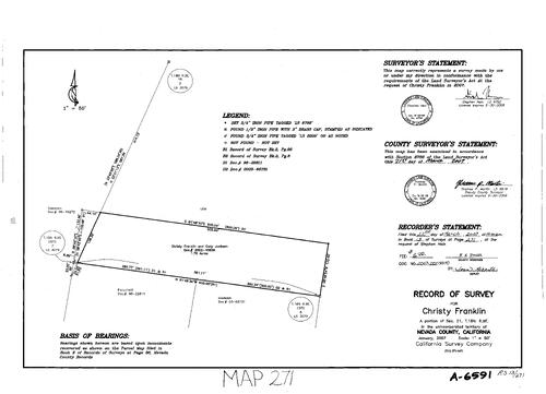 Click to see Record of Survey Book 13, pg. 271 (2007) of Nevada County Recorders Survey Maps Book 13