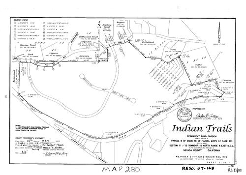 Click to see Record of Survey Book 13, pg. 280 (2007) of Nevada County Recorders Survey Maps Book 13