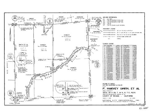 Click to see Record of Survey Book 13, pg. 285 (2007) of Nevada County Recorders Survey Maps Book 13
