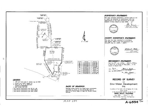 Click to see Record of Survey Book 13, pg. 289 (2007) of Nevada County Recorders Survey Maps Book 13