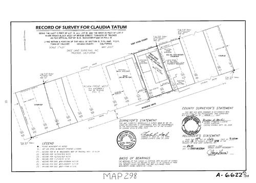 Click to see Record of Survey Book 13, pg. 298 (2007) of Nevada County Recorders Survey Maps Book 13