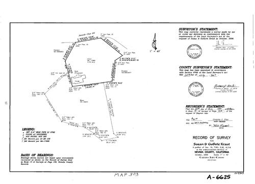 Click to see Record of Survey Book 13, pg. 303 (2007) of Nevada County Recorders Survey Maps Book 13