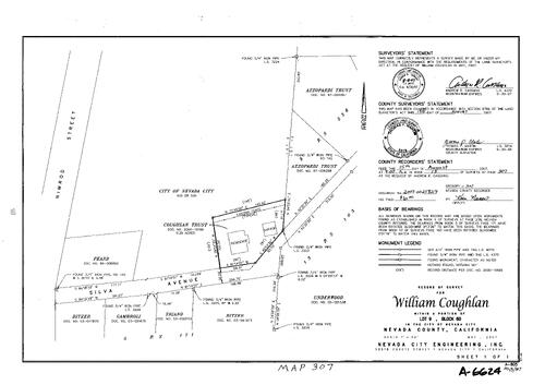 Click to see Record of Survey Book 13, pg. 307 (2007) of Nevada County Recorders Survey Maps Book 13