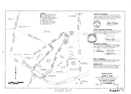 Click to see Record of Survey Book 13, pg. 317 (2007) of Nevada County Recorders Survey Maps Book 13