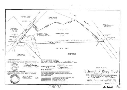 Click to see Record of Survey Book 13, pg. 321 (2007) of Nevada County Recorders Survey Maps Book 13