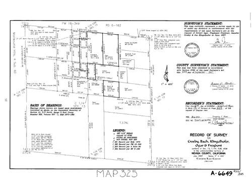 Click to see Record of Survey Book 13, pg. 325 (2007) of Nevada County Recorders Survey Maps Book 13