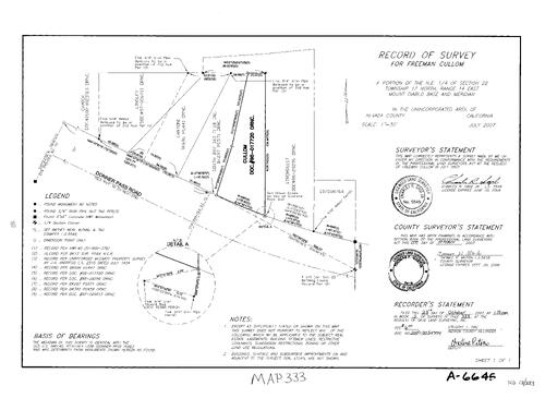 Click to see Record of Survey Book 13, pg. 333 (2007) of Nevada County Recorders Survey Maps Book 13