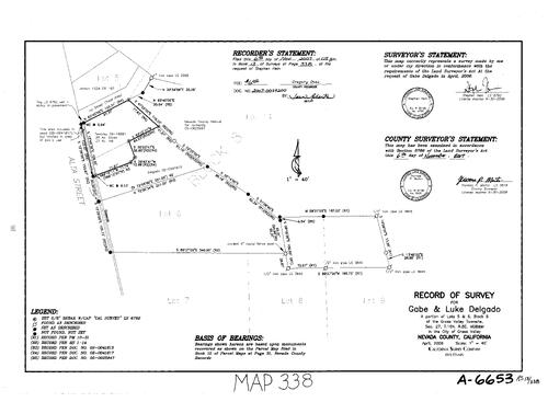Click to see Record of Survey Book 13, pg. 338 (2007) of Nevada County Recorders Survey Maps Book 13