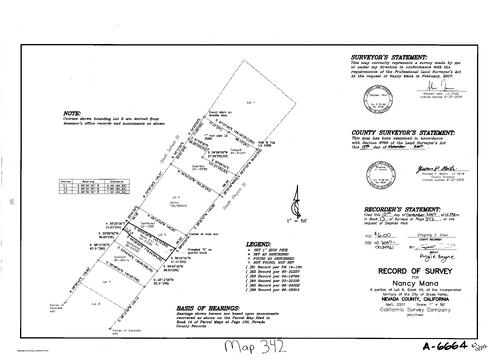 Click to see Record of Survey Book 13, pg. 342 (2007) of Nevada County Recorders Survey Maps Book 13