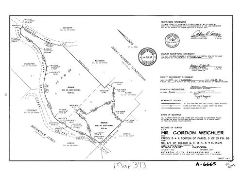 Click to see Record of Survey Book 13, pg. 343 (2007) of Nevada County Recorders Survey Maps Book 13