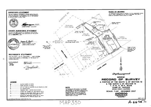 Click to see Record of Survey Book 13, pg. 350 (2007) of Nevada County Recorders Survey Maps Book 13