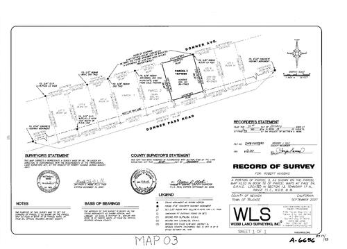 Click to see Record of Survey Book 14, pg. 003 (2008) of Nevada County Recorders Survey Maps Book 14