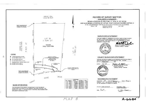 Click to see Record of Survey Book 14, pg. 008 (2008) of Nevada County Recorders Survey Maps Book 14