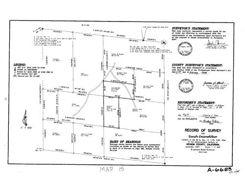 Click to see Record of Survey Book 14, pg. 015 (2008) of Nevada County Recorders Survey Maps Book 14