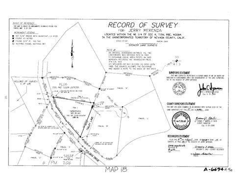 Click to see Record of Survey Book 14, pg. 018 (2008) of Nevada County Recorders Survey Maps Book 14