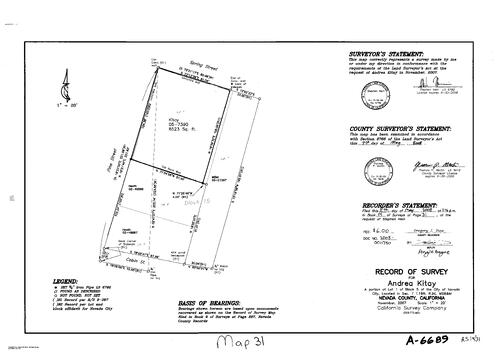 Click to see Record of Survey Book 14, pg. 031 (2008) of Nevada County Recorders Survey Maps Book 14