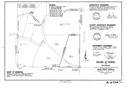 Click to see Record of Survey Book 14, pg. 054 (2008) of Nevada County Recorders Survey Maps Book 14