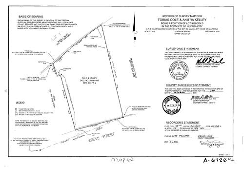 Click to see Record of Survey Book 14, pg. 062 (2008) of Nevada County Recorders Survey Maps Book 14