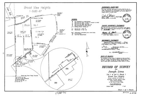 Click to see Record of Survey Book 14, pg. 074 (2008) of Nevada County Recorders Survey Maps Book 14