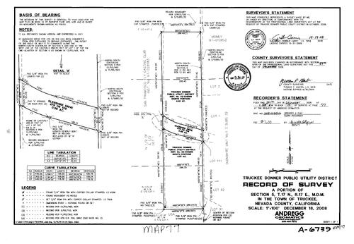 Click to see Record of Survey Book 14, pg. 077 (2008) of Nevada County Recorders Survey Maps Book 14