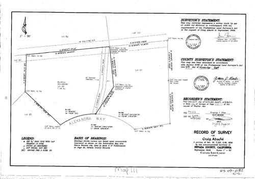 Click to see Record of Survey Book 14, pg. 111 (2009) of Nevada County Recorders Survey Maps Book 14