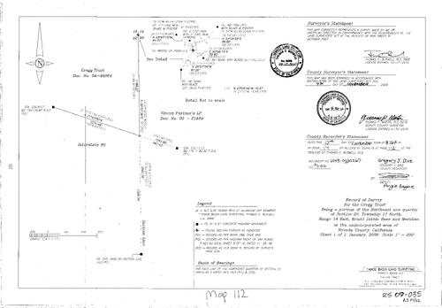 Click to see Record of Survey Book 14, pg. 112 (2009) of Nevada County Recorders Survey Maps Book 14