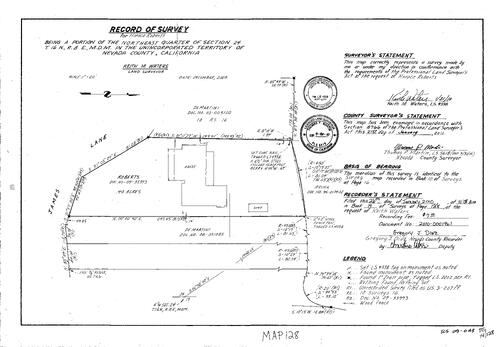 Click to see Record of Survey Book 14, pg. 128 (2010) of Nevada County Recorders Survey Maps Book 14
