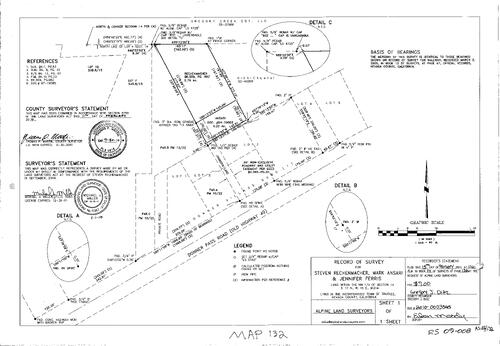 Click to see Record of Survey Book 14, pg. 132 (2010) of Nevada County Recorders Survey Maps Book 14