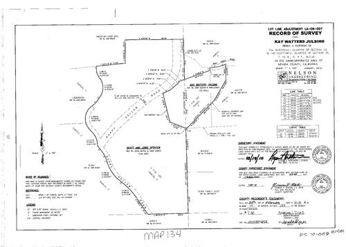Click to see Record of Survey Book 14, pg. 134 (2010) of Nevada County Recorders Survey Maps Book 14