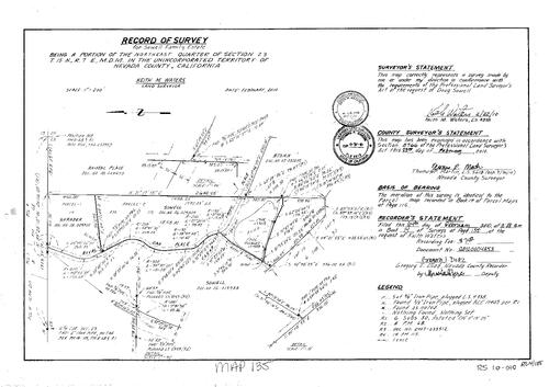 Click to see Record of Survey Book 14, pg. 135 (2010) of Nevada County Recorders Survey Maps Book 14