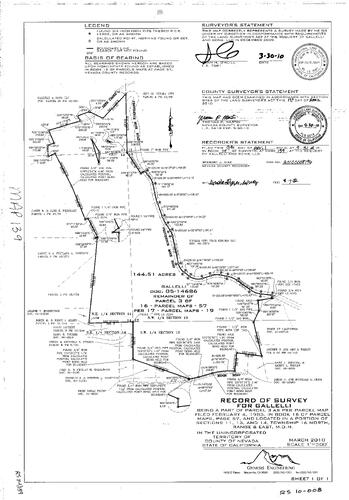 Click to see Record of Survey Book 14, pg. 139 (2010) of Nevada County Recorders Survey Maps Book 14