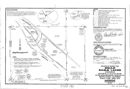 Click to see Record of Survey Book 14, pg. 140 (2010) of Nevada County Recorders Survey Maps Book 14