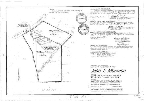 Click to see Record of Survey Book 14, pg. 141 (2010) of Nevada County Recorders Survey Maps Book 14