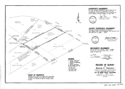 Click to see Record of Survey Book 14, pg. 143 (2010) of Nevada County Recorders Survey Maps Book 14