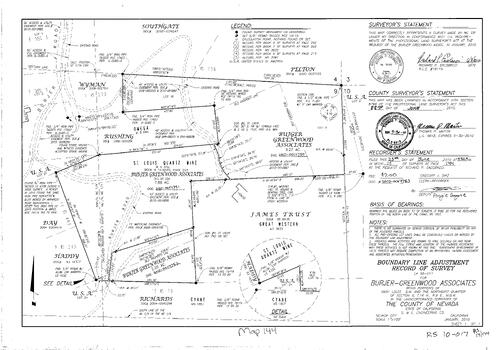 Click to see Record of Survey Book 14, pg. 144 (2010) of Nevada County Recorders Survey Maps Book 14