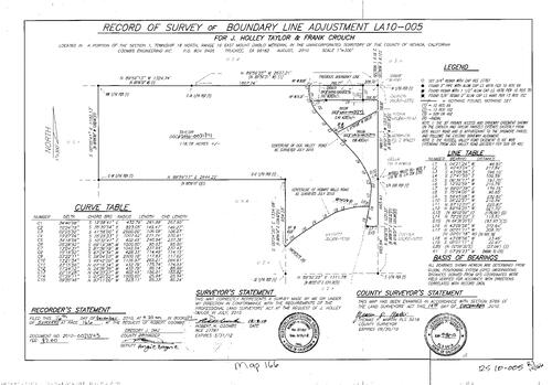 Click to see Record of Survey Book 14, pg. 166 (2010) of Nevada County Recorders Survey Maps Book 14