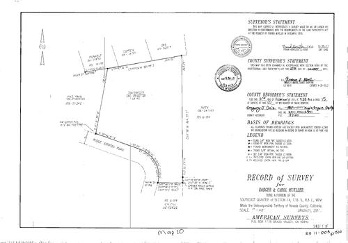 Click to see Record of Survey Book 15, pg. 010 (2011) of Nevada County Recorders Survey Maps Book 15
