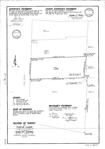 Click to see Record of Survey Book 15, pg. 011 (2011) of Nevada County Recorders Survey Maps Book 15