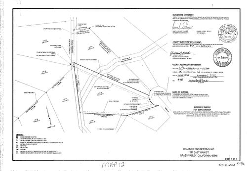 Click to see Record of Survey Book 15, pg. 012 (2011) of Nevada County Recorders Survey Maps Book 15