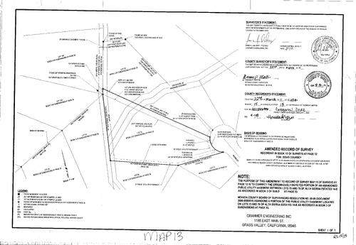 Click to see Record of Survey Book 15, pg. 013 (2011) of Nevada County Recorders Survey Maps Book 15