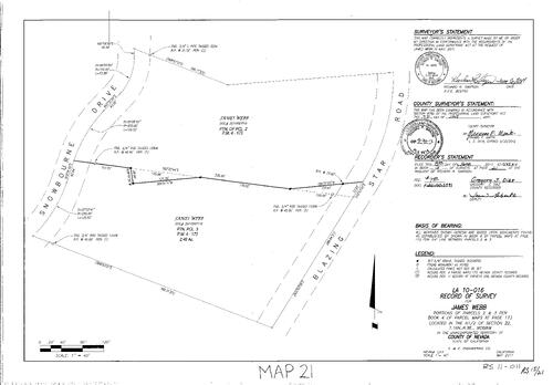 Click to see Record of Survey Book 15, pg. 021 (2011) of Nevada County Recorders Survey Maps Book 15